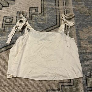 Nasty gal satin loose fitting crop tank with tie straps
